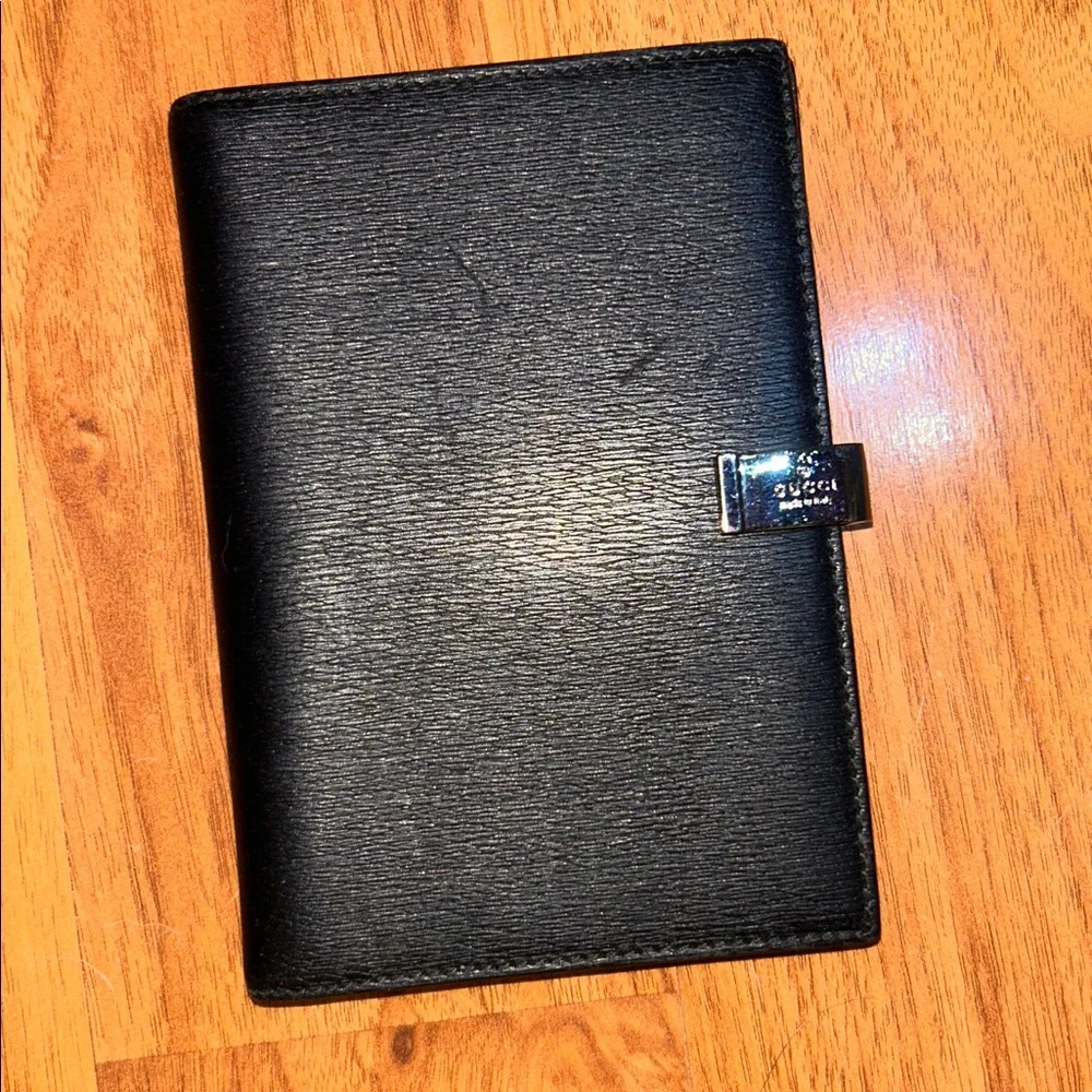 Authentic Gucci Leather Agenda with Pen